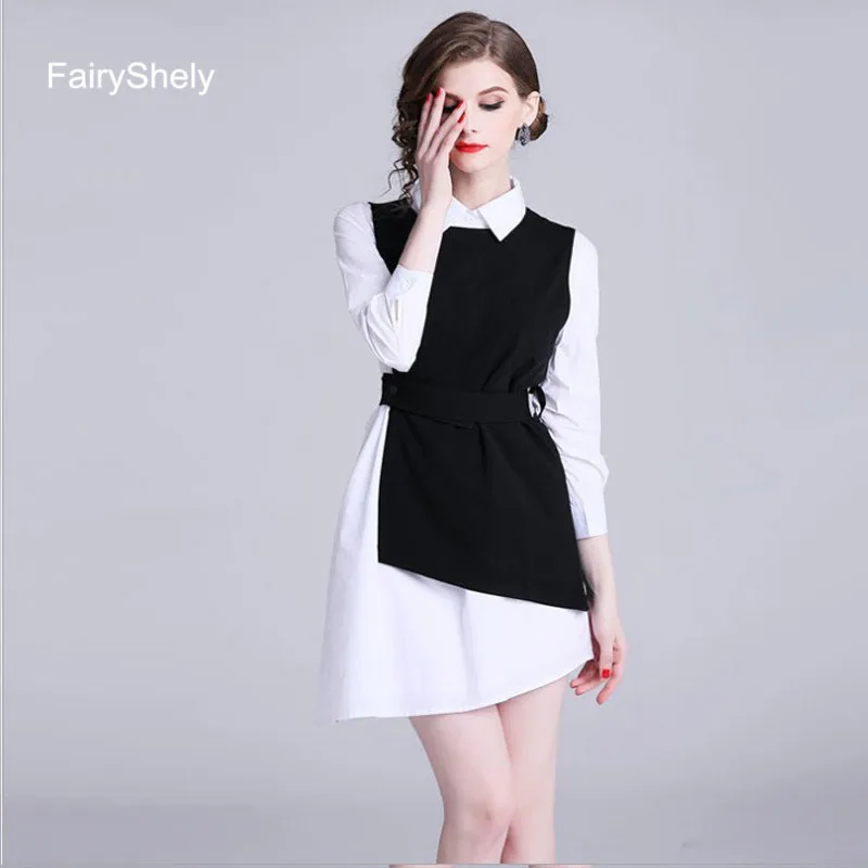 2019 New Fashion Autumn Long Shirt Dress Women 2 Piece Set Ladies Asymmetrical White And Black Long Sleeve Office Mini Dress
2019 New Fashion Autumn Long Shirt Dress Women 2 Piece Set Ladies Asymmetrical White And Black Long Sleeve Office Mini Dress