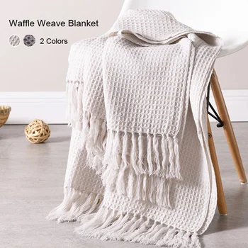 Enipate Waffle Weave Knitted Blanket Nordic Simply Solid Color Tassel Fringed Blanket Super Soft Throw Blanket 130x160cm
Enipate Waffle Weave Knitted Blanket Nordic Simply Solid Color Tassel Fringed Blanket Super Soft Throw Blanket 130x160cm