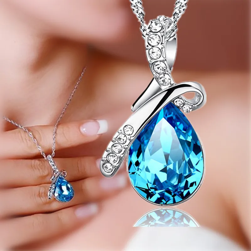 Fashion Silver Necklaces Jewelry Angeltears Necklace Crystals from Swarovski For Women Crystal Chain Of Angel Mother's Day Gifts
Fashion Silver Necklaces Jewelry Angeltears Necklace Crystals from Swarovski For Women Crystal Chain Of Angel Mother's Day Gifts