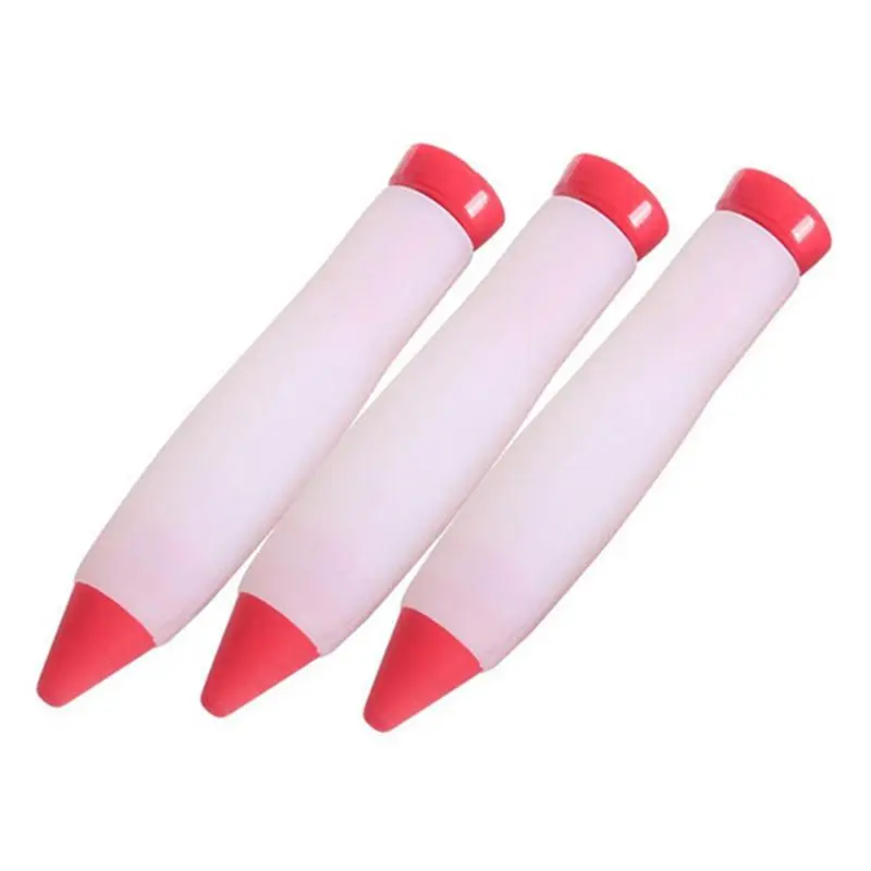 Image 1pcs Fondant Cake Decorating Mouth Pen Silicone Chocolate Cream Sauce Baking Tool (Random Color)