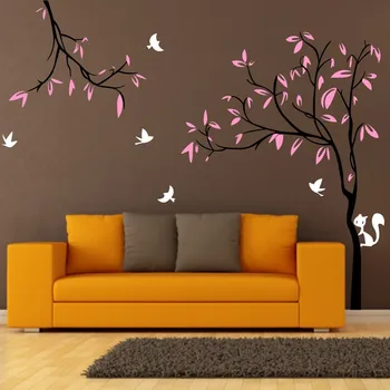 Custom 240X290cm Giant Tree Birds Squirrel TV Background Nursery Wall Stickers Removable Vinyl Decal Kids Baby Decor mural D377 
Custom 240X290cm Giant Tree Birds Squirrel TV Background Nursery Wall Stickers Removable Vinyl Decal Kids Baby Decor mural D377