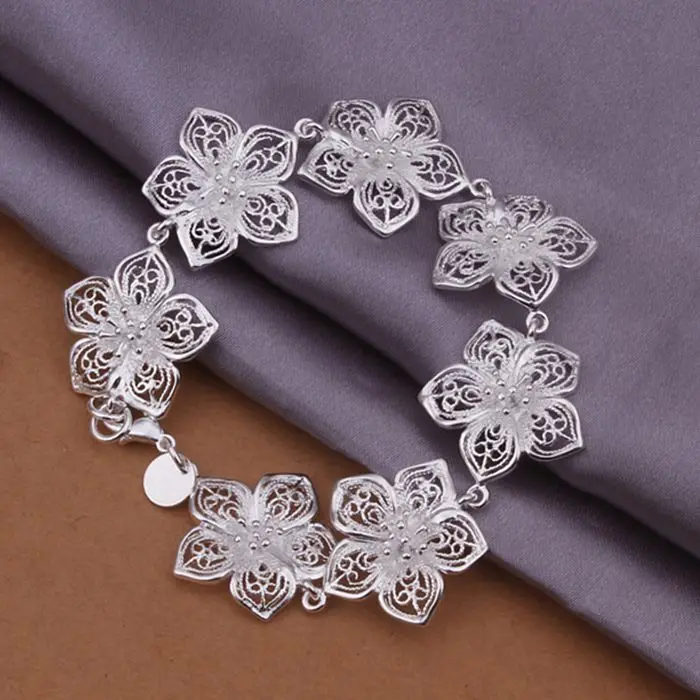 Christmas gift 2016 New 925 jewelry silver plated Fashion Jewelry Flower bracelets&bangle,Wholesale jewelry SMTH317
Christmas gift 2016 New 925 jewelry silver plated Fashion Jewelry Flower bracelets&bangle,Wholesale jewelry SMTH317
