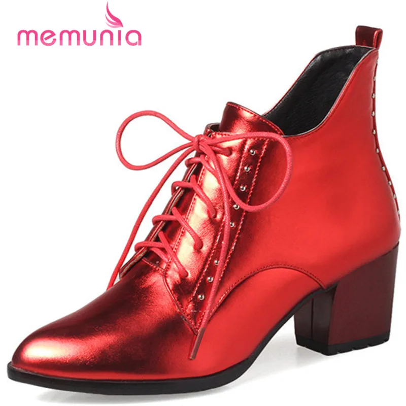 MEMUNIA 2020 new ankle boots high quality fashion pointed toe med heels women boots big size boots 33-43
MEMUNIA 2020 new ankle boots high quality fashion pointed toe med heels women boots big size boots 33-43
