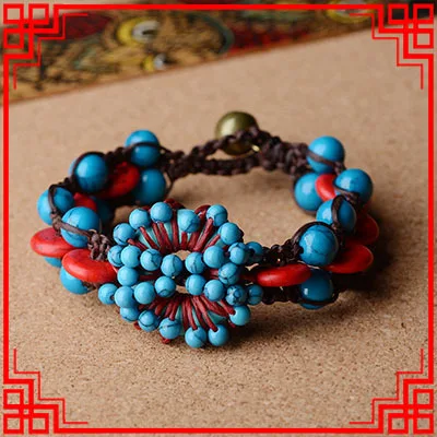 Pure Handmade DIY New Reminiscence Ethnic bracelet,fashion luxury vintage bracelet blue, handmade braided stones bracelet 
Pure Handmade DIY New Reminiscence Ethnic bracelet,fashion luxury vintage bracelet blue, handmade braided stones bracelet