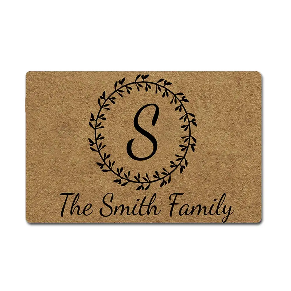 Custom Family Name Personalized Doormat Wreath Letter Monogram Door Mat Rubber Non-Slip Entrance Rug Floor Mat Welcome Mat Home
Custom Family Name Personalized Doormat Wreath Letter Monogram Door Mat Rubber Non-Slip Entrance Rug Floor Mat Welcome Mat Home