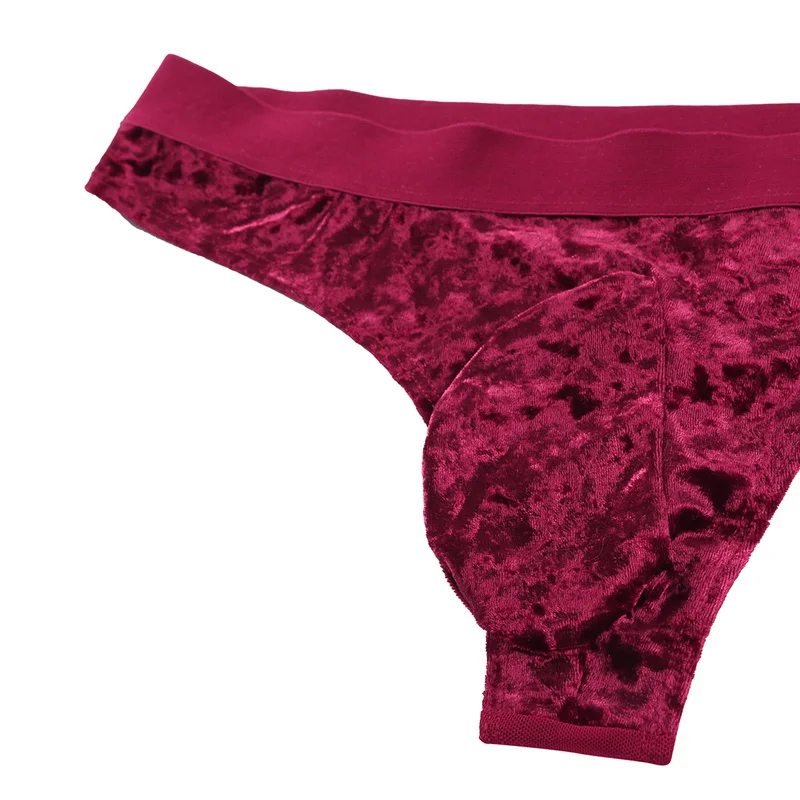 YiZYiF Mens Solid Velvet Sissy Pouch Panties Transparent Mesh G-String Underwear