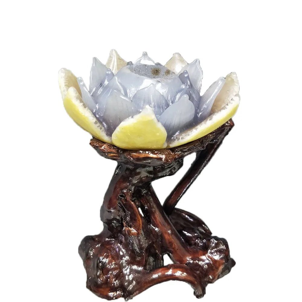 New Product Natural Agate Geode Lotus Figurine Drusy Cluster Crystal Flower For home or wedding decoration+Fashionable wooden ba
New Product Natural Agate Geode Lotus Figurine Drusy Cluster Crystal Flower For home or wedding decoration+Fashionable wooden ba