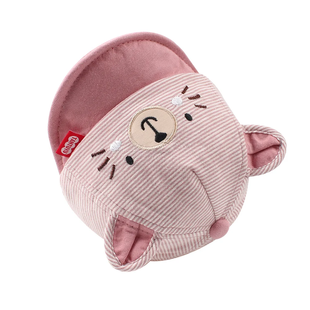 Cartoon Bear Baby Baseball Caps Happy Cotton Toddler Baby Caps With Ears Cute Embroidery Girls Caps Autumn Infant Sun Caps 6-18M (14)