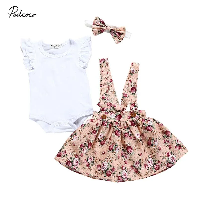 2019 Brand Toddler Kids Baby Girl Cothes Cotton Tops Romper Floral Straps Skirt Dress Headband Outfit Boho Holiday Clothes 0-24M
2019 Brand Toddler Kids Baby Girl Cothes Cotton Tops Romper Floral Straps Skirt Dress Headband Outfit Boho Holiday Clothes 0-24M