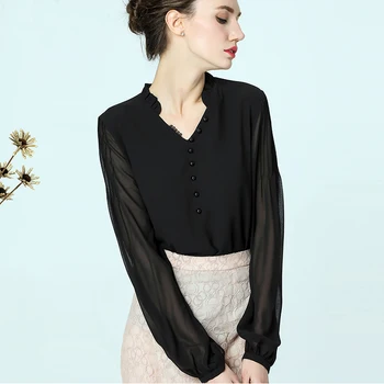 2019 Newest Fashion Chiffon Blouse Women Long Sleeve Pull On Tops Beaded V-Neck See Through Mash Woman Shirt Plus Size S-4XL
2019 Newest Fashion Chiffon Blouse Women Long Sleeve Pull On Tops Beaded V-Neck See Through Mash Woman Shirt Plus Size S-4XL