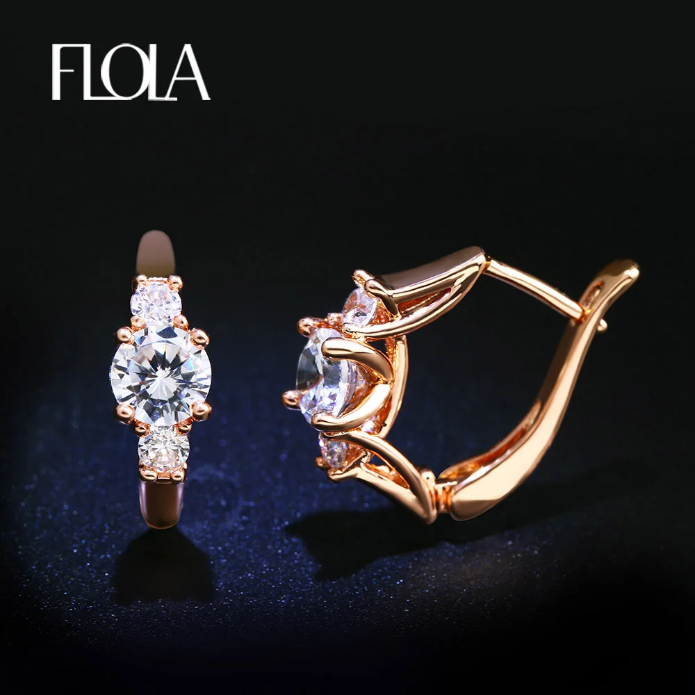 FLOLA High Quality White Small Stud Earrings with Stone Rose Gold Cubic Zircon Earrings Fashion Women Crystal Accessories ersk28
FLOLA High Quality White Small Stud Earrings with Stone Rose Gold Cubic Zircon Earrings Fashion Women Crystal Accessories ersk28