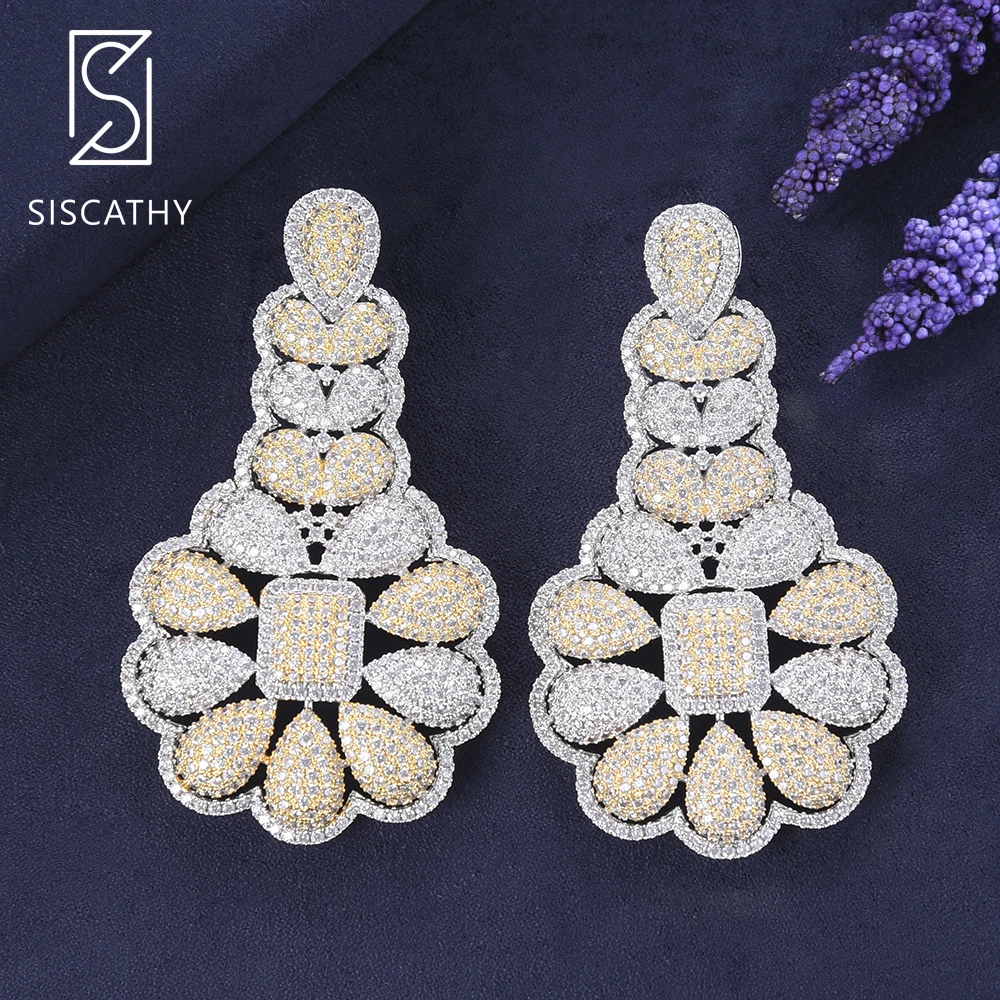 Fashion bride earrings Big Pendant Cubic Zirconia Drop Dangle earring African Women Engagement Wedding Wear woman earings 2018
Fashion bride earrings Big Pendant Cubic Zirconia Drop Dangle earring African Women Engagement Wedding Wear woman earings 2018