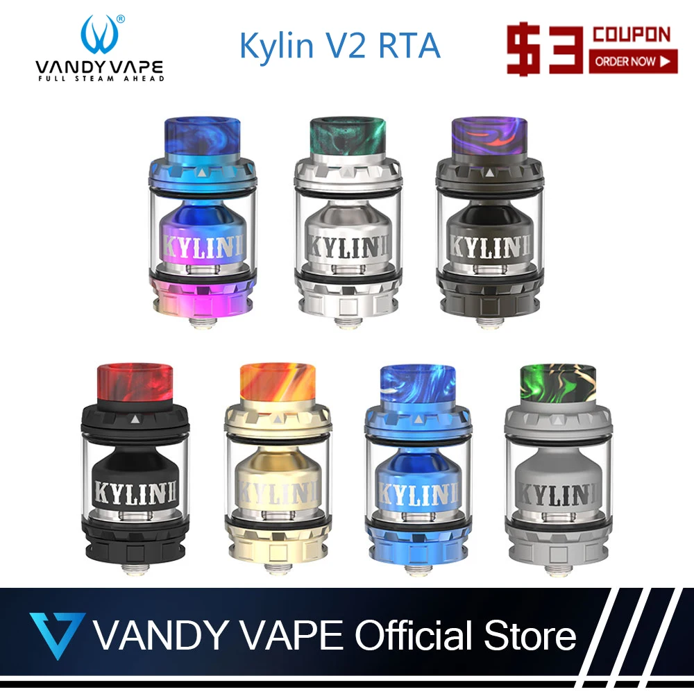 Original Vandyvape Kylin V2 RTA Tank 3ml to 5ml Vaper E Cigarette Single or Dual Coil For Vape MOD With Huge Clouds
Original Vandyvape Kylin V2 RTA Tank 3ml to 5ml Vaper E Cigarette Single or Dual Coil For Vape MOD With Huge Clouds