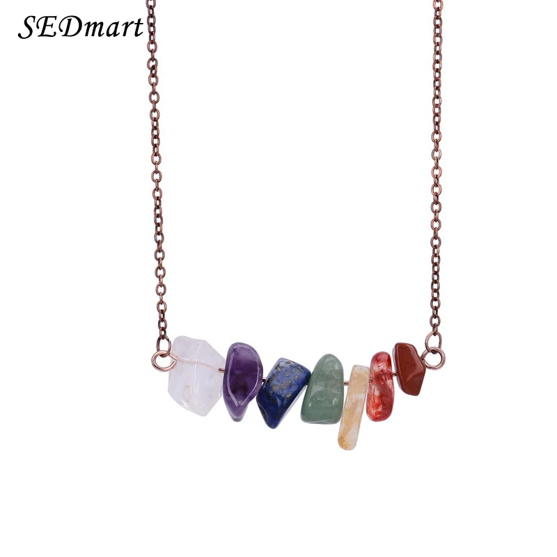SEDmart Rainbow 7 Chakra Natural Stone Bar Layered Necklace Healing Crystal Reiki Copper Link Pendant Necklace
SEDmart Rainbow 7 Chakra Natural Stone Bar Layered Necklace Healing Crystal Reiki Copper Link Pendant Necklace