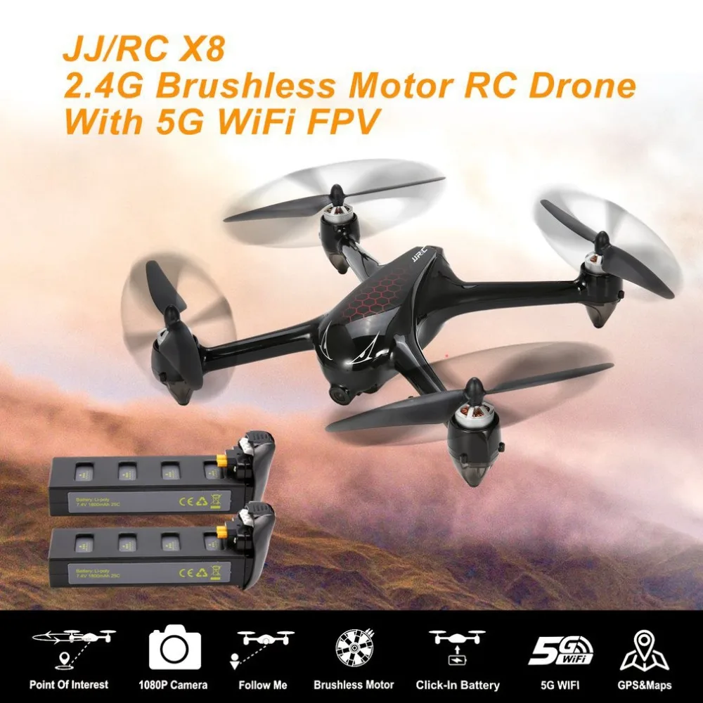 JJR/C X8 RC Helicopter 2.4G Brushless Motor RC Drone With 5G WiFi FPV 1080P HD Camera GPS Professional Quadcopter Drone RC Model
JJR/C X8 RC Helicopter 2.4G Brushless Motor RC Drone With 5G WiFi FPV 1080P HD Camera GPS Professional Quadcopter Drone RC Model