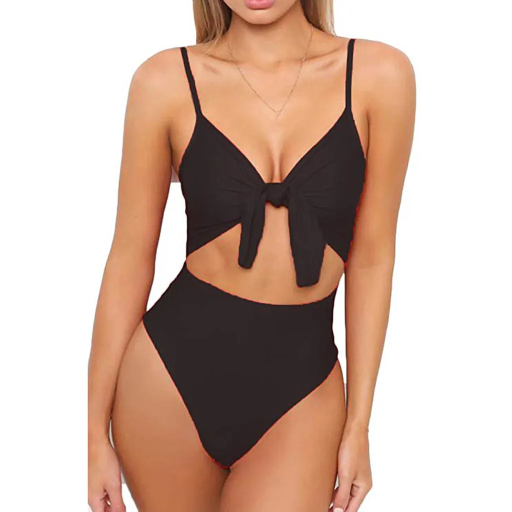 women swimsuit tankini set black lace hight waist Spaghetti Strap Tie Knot Front Cutout High Cut One Piece Swimsuit#P3
women swimsuit tankini set black lace hight waist Spaghetti Strap Tie Knot Front Cutout High Cut One Piece Swimsuit#P3