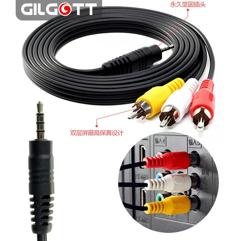 Brand New 3.5 mm Jack to 3 RCA Male Plug Adapter Audio Converter Video AV Cable Wire Cord 1.2M
Brand New 3.5 mm Jack to 3 RCA Male Plug Adapter Audio Converter Video AV Cable Wire Cord 1.2M