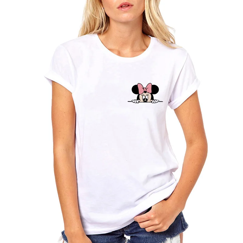 Funny Mickey Minnie T shirt Women peep printing Cute girl tee shirt Short sleeve Fashion harajuku Female Comfortable tops
Funny Mickey Minnie T shirt Women peep printing Cute girl tee shirt Short sleeve Fashion harajuku Female Comfortable tops