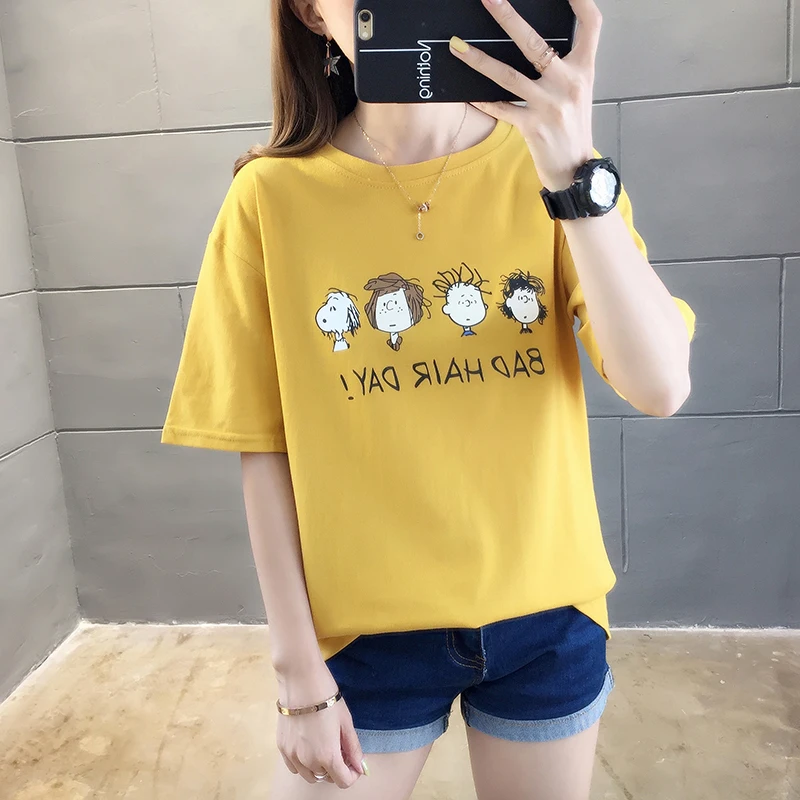 Good quality women pure cotton t shirt korean kawaii cartoon print t-shirt harajuku yellow basic tees 90s tops womens clothing
Good quality women pure cotton t shirt korean kawaii cartoon print t-shirt harajuku yellow basic tees 90s tops womens clothing