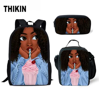 THIKIN Black Afro Lady Girl Printing Shoulder Backpacks for Kids Backpack Women 3pcs/set School Bagpack Children Preppy Bag
THIKIN Black Afro Lady Girl Printing Shoulder Backpacks for Kids Backpack Women 3pcs/set School Bagpack Children Preppy Bag