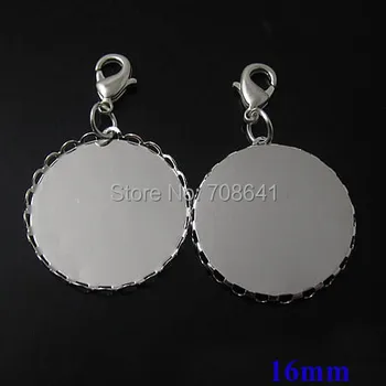 New Rhodium tone Plated 16mm Blank Round Hollow Lace Bezel tray w/ Lobster Clasps Cabochon Pendant Setting DIY Jewelry Findings
New Rhodium tone Plated 16mm Blank Round Hollow Lace Bezel tray w/ Lobster Clasps Cabochon Pendant Setting DIY Jewelry Findings