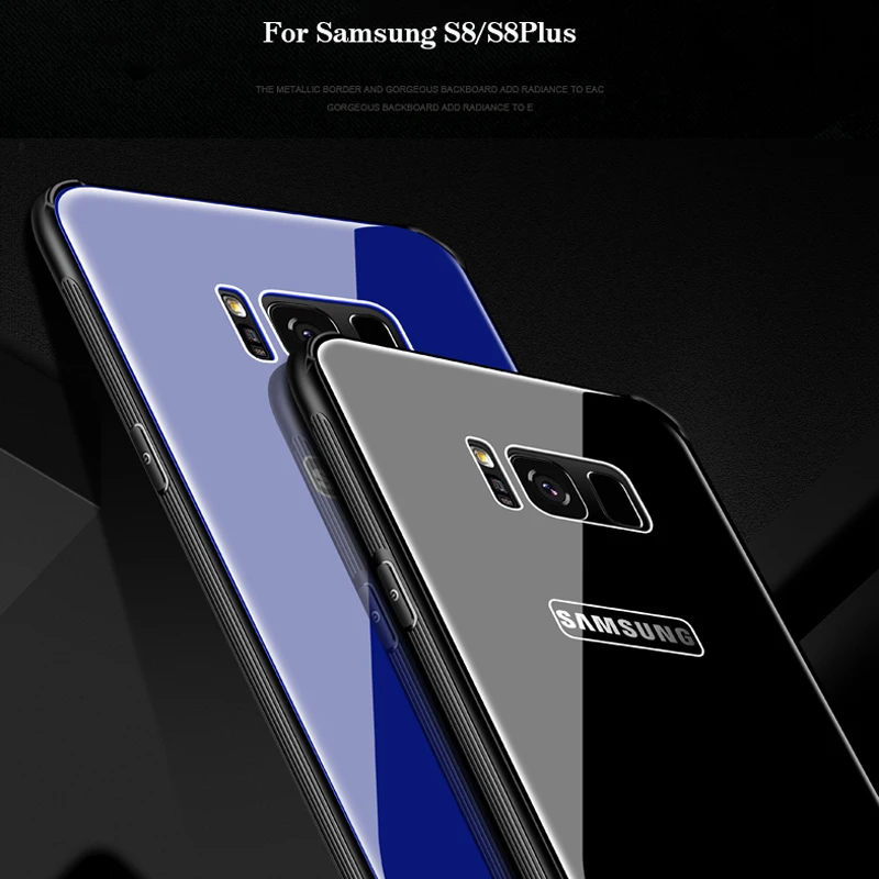 Tempered Glass Protective Phone Case For Samsung Galaxy S8 S9 Plus Luxury Hard Back Cover Soft TPU Frame Hard Full Back Cover
Tempered Glass Protective Phone Case For Samsung Galaxy S8 S9 Plus Luxury Hard Back Cover Soft TPU Frame Hard Full Back Cover