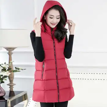Plus Size 4XL 5XL Winter Vest Women Warm Long Cotton Vest Coat Female Waistcoat Hooded Winter Jacket Women Colete Feminino C4542
Plus Size 4XL 5XL Winter Vest Women Warm Long Cotton Vest Coat Female Waistcoat Hooded Winter Jacket Women Colete Feminino C4542