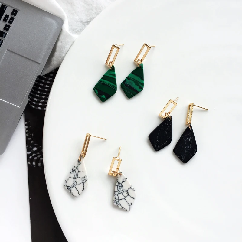 New Fashion Elegant Metal Geometric Rectangle Natural Stone Marble Pendant Drop Earrings For Women Simple Jewelry Accessories
New Fashion Elegant Metal Geometric Rectangle Natural Stone Marble Pendant Drop Earrings For Women Simple Jewelry Accessories