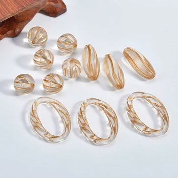 Retro transparent gold tracing Oval pumpkin beads long oval antique beads DIY earpiece material accessories
Retro transparent gold tracing Oval pumpkin beads long oval antique beads DIY earpiece material accessories