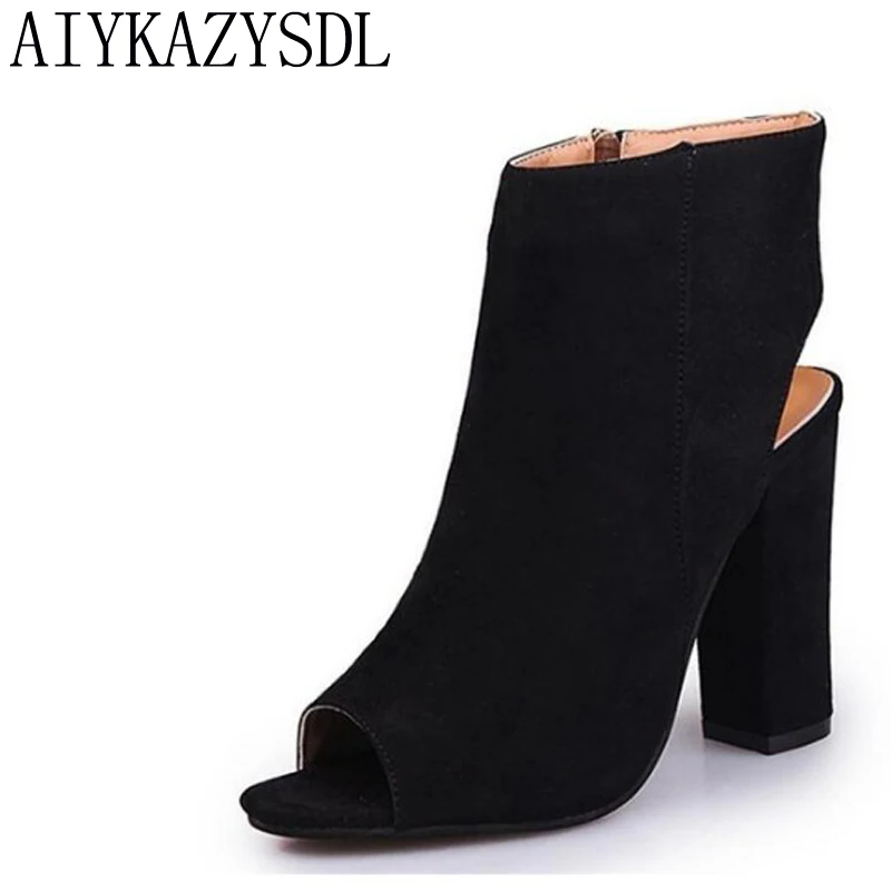 AIYKAZYSDL Women Ankle Boots Flock Peep Toe Ankle Boots Bootie Chunky Block High Thick Heel Slingback Pumps Autumn Shoes 40-43
AIYKAZYSDL Women Ankle Boots Flock Peep Toe Ankle Boots Bootie Chunky Block High Thick Heel Slingback Pumps Autumn Shoes 40-43