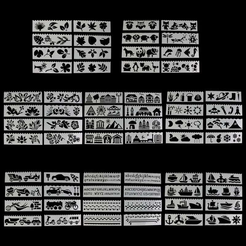 8Pcs/set Kids Plastic Drawing Template Rulers Stencils DIY Painting DIY Making School Supply Tools Craft
8Pcs/set Kids Plastic Drawing Template Rulers Stencils DIY Painting DIY Making School Supply Tools Craft
