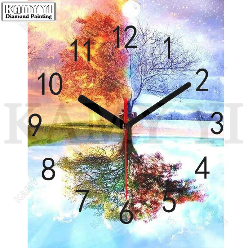 100% Full 5D Diy Daimond Painting Seasons Tree Clock 3D Diamond Painting Square/Round Rhinestones Diamant Painting Embroidery
100% Full 5D Diy Daimond Painting Seasons Tree Clock 3D Diamond Painting Square/Round Rhinestones Diamant Painting Embroidery