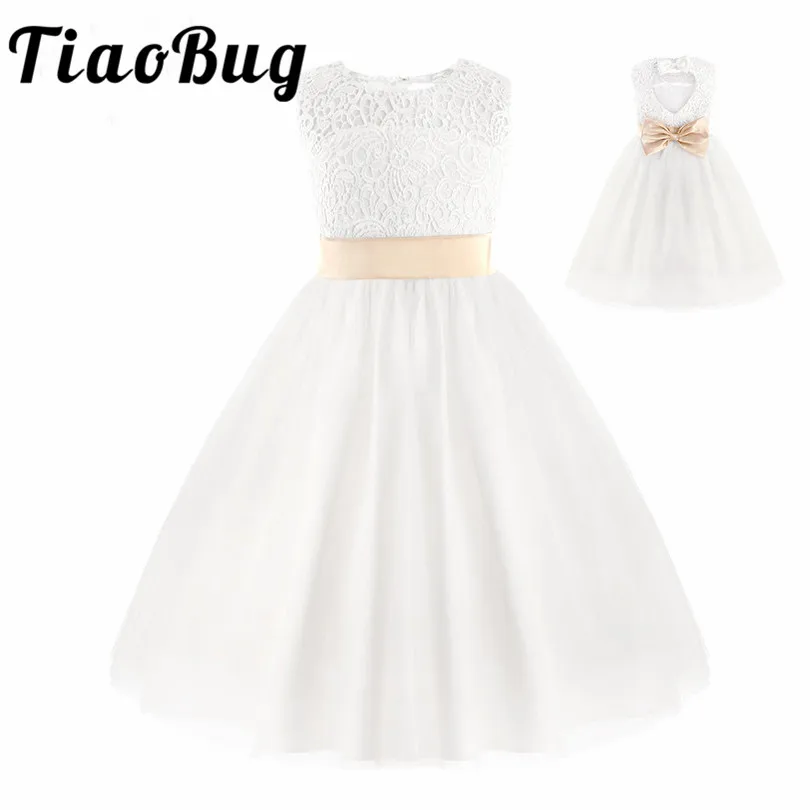 TiaoBug/детское Тюлевое кружевное платье принцессы с цветочным узором для
