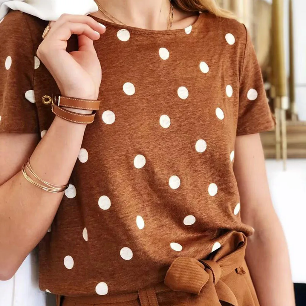 Summer Women's Casual Tee Shirt Wave Point Vest O-Neck Loose Top Short SleeveSport Pullover Tunic Top Short Sleeve Shirt haut
Summer Women's Casual Tee Shirt Wave Point Vest O-Neck Loose Top Short SleeveSport Pullover Tunic Top Short Sleeve Shirt haut