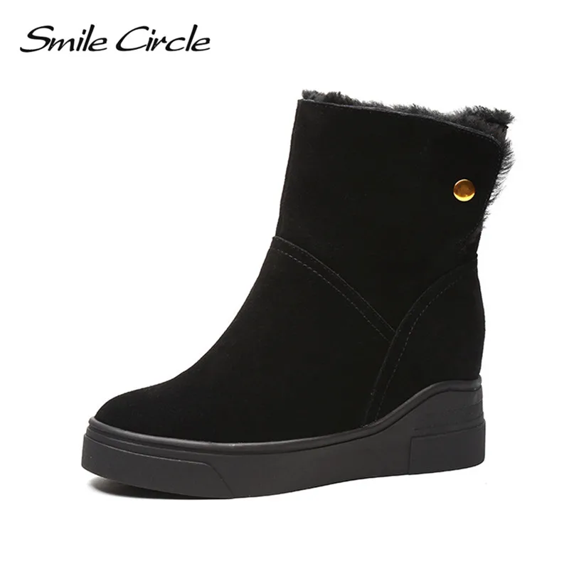 Smile Circle Winter Boots Suede Genuine Leather Snow Boots Women Fashion Short Boots Waterproof Fur Warm Platform Wedges Shoes
Smile Circle Winter Boots Suede Genuine Leather Snow Boots Women Fashion Short Boots Waterproof Fur Warm Platform Wedges Shoes