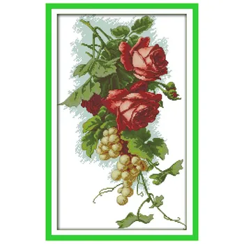 Grapes and Roses Home Decor Paintings Counted Print On Canvas DMC 14CT 11CT Chinese Cross Stitch Needlework Sets Embroidery kits
Grapes and Roses Home Decor Paintings Counted Print On Canvas DMC 14CT 11CT Chinese Cross Stitch Needlework Sets Embroidery kits
