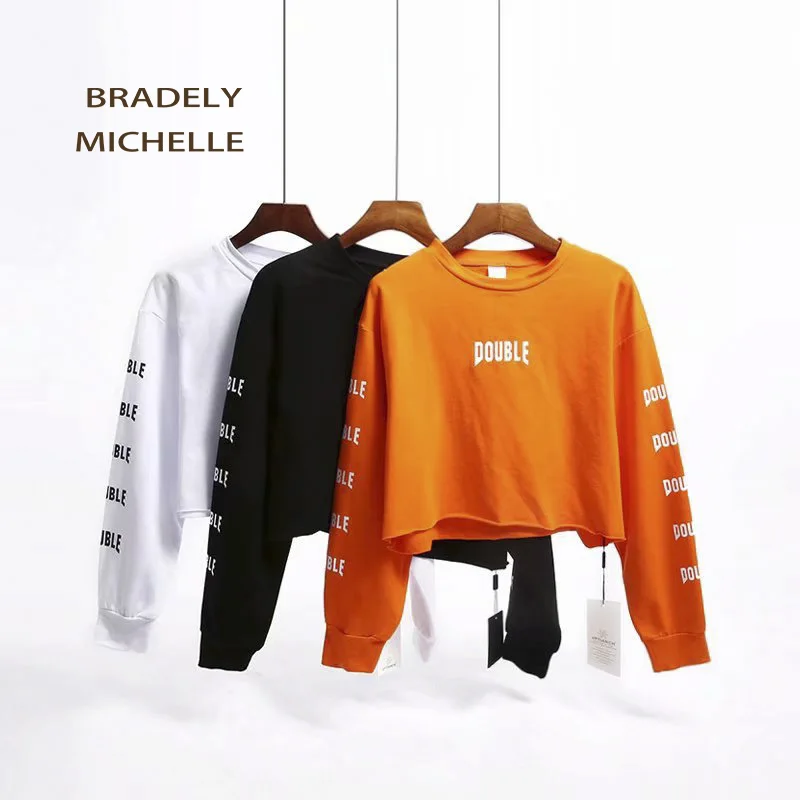 BRADELY MICHELLE autumn new fashion women outwear sweatshirts letter o-neck crop tops harajuku long-sleeve pullovers
BRADELY MICHELLE autumn new fashion women outwear sweatshirts letter o-neck crop tops harajuku long-sleeve pullovers