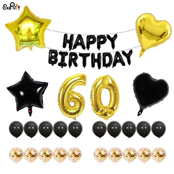 1 Set Black Gold Birthday Balloons 12" Inflatable Confetti Balloons 16inchHappy Birthday Banner 1st 30th 50th Party Decoration
1 Set Black Gold Birthday Balloons 12" Inflatable Confetti Balloons 16inchHappy Birthday Banner 1st 30th 50th Party Decoration
