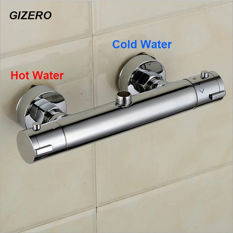 Thermostatic Shower Mixer Tap Wall Mounted Hot Cold Water Constant Temperature Control Exposed Thermostatic Shower Valve for Bathroom
