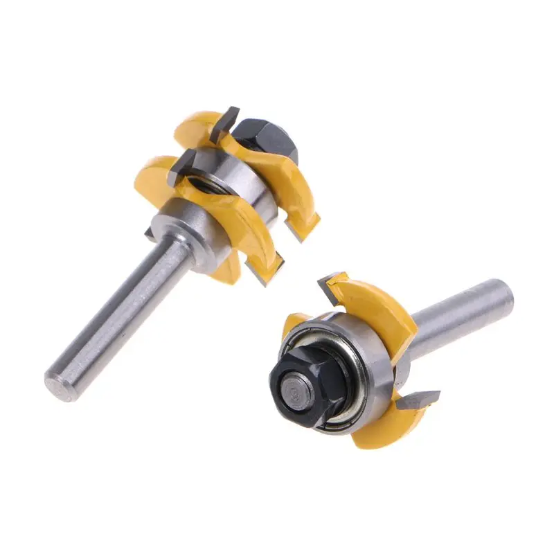 2pcs 8mm Shank Tongue Groove Joint Assembly Router Bit Set 3Teeth T Shape Tenon Carpentry Woodwork Cutter Tool qiang
2pcs 8mm Shank Tongue Groove Joint Assembly Router Bit Set 3Teeth T Shape Tenon Carpentry Woodwork Cutter Tool qiang