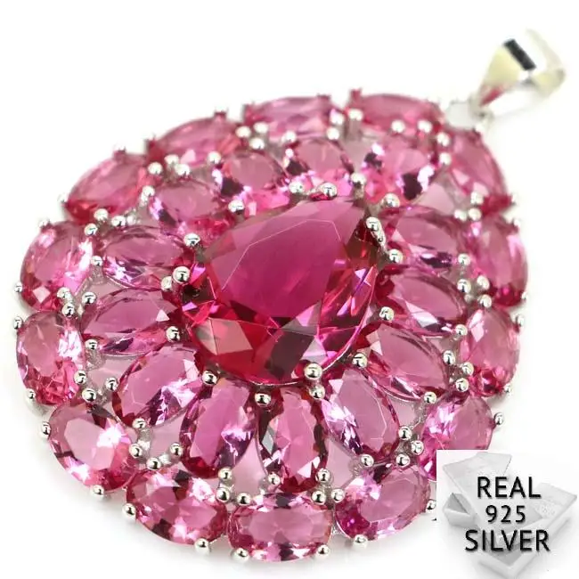 Guaranteed Real 925 Solid Sterling Silver 6.1g New Designed Big Size Pink Tourmaline Woman's Pendant 40x29mm
Guaranteed Real 925 Solid Sterling Silver 6.1g New Designed Big Size Pink Tourmaline Woman's Pendant 40x29mm
