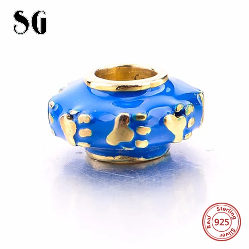 SG Fit Original European Bracelets 925 Silver dog footprint Charms Beads with blue enamel DIY Fashion Jewelry for Women Gifts
SG Fit Original European Bracelets 925 Silver dog footprint Charms Beads with blue enamel DIY Fashion Jewelry for Women Gifts