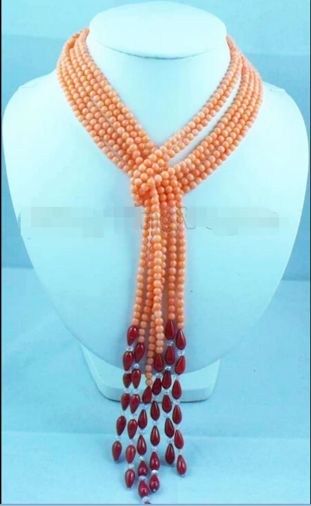 FREE SHIPPING ******4mm orange Round & 12*6mm Red water-drop Coral 3-strand 45" cappa necklace_CON03
FREE SHIPPING ******4mm orange Round & 12*6mm Red water-drop Coral 3-strand 45" cappa necklace_CON03