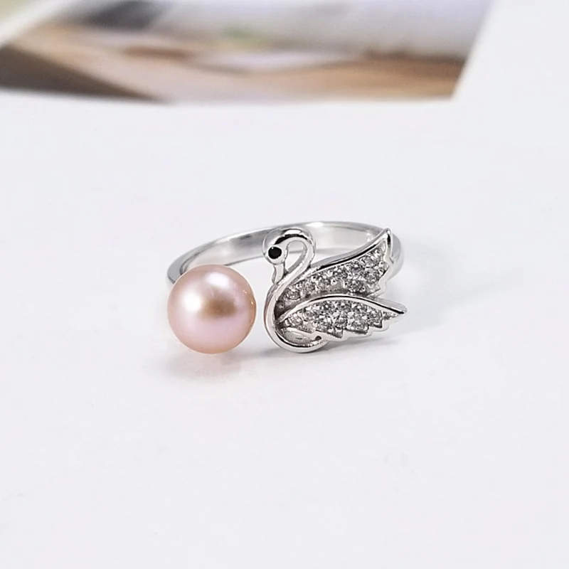 Romantic Sterling Silver Inlaid Zircon Swan Pearl Ring Woman Adjustable Pearl Ring Mounting Accessory Wedding Ring
Romantic Sterling Silver Inlaid Zircon Swan Pearl Ring Woman Adjustable Pearl Ring Mounting Accessory Wedding Ring