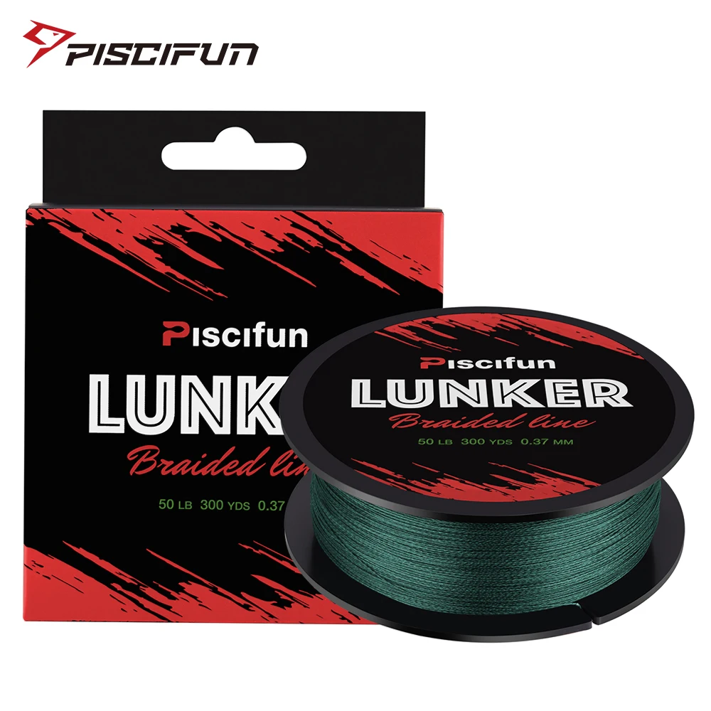 

Piscifun Lunker 274M PE 4 Strands Braided Fishing Line Multifilament 6lb 8lb10lb 12lb 15lb 20lb 25lb 30lb 40lb 50lb 65lb 80lb