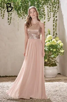 Rose Golden A Line Bridesmaid Dresses 2019 Simple Long Chiffon Bridesmaid Gowns Jewel Neck Off the Shoulder Wedding Guest Dress
Rose Golden A Line Bridesmaid Dresses 2019 Simple Long Chiffon Bridesmaid Gowns Jewel Neck Off the Shoulder Wedding Guest Dress