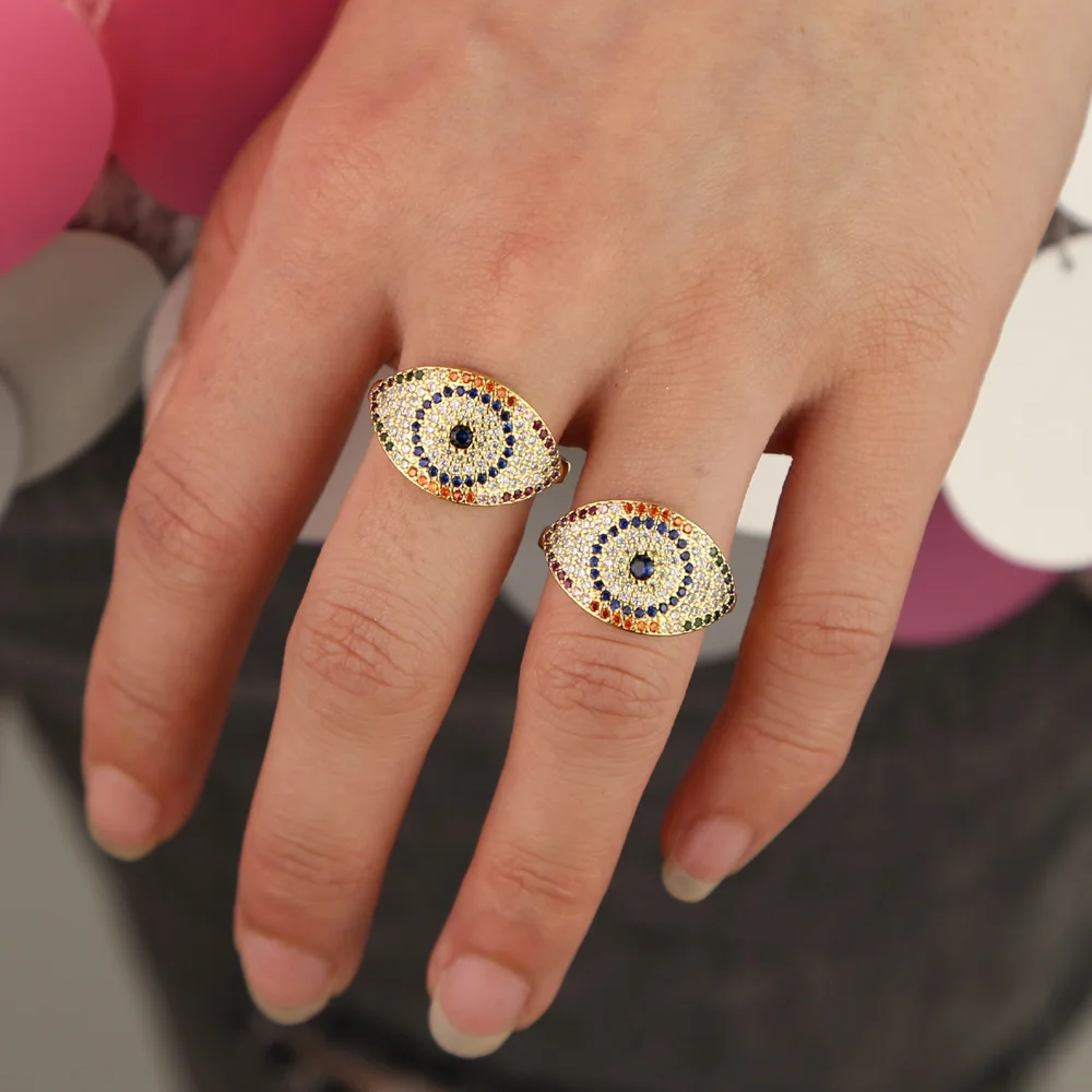 2019 summer trendy Gold filled lucky evil eye midi finger ring for women girls rainbow colorful cz fashion party cute jewelry
2019 summer trendy Gold filled lucky evil eye midi finger ring for women girls rainbow colorful cz fashion party cute jewelry