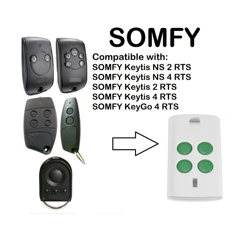 SOMFY Telis 1 RTS Keytis NS 2 RTS New compatible rolling code remote control duplicator 434.42mhz multi frequency remote control
SOMFY Telis 1 RTS Keytis NS 2 RTS New compatible rolling code remote control duplicator 434.42mhz multi frequency remote control