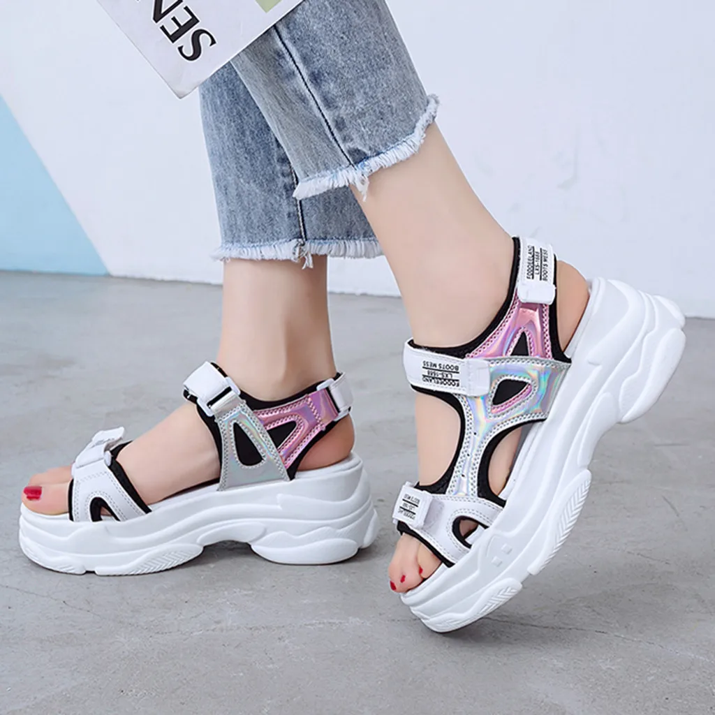 Silver Shine High Platform of Thick Bottom sandals women Loop Hook Casual Shoes Sandals Women zapatos de mujer #D
Silver Shine High Platform of Thick Bottom sandals women Loop Hook Casual Shoes Sandals Women zapatos de mujer #D
