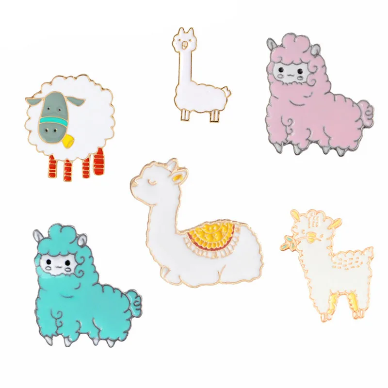 

Alpaca Sheep Pins Brooches Cartoon Brooch Badges Lapel Pin Cute Kawaii Jewelry for Girls Alpaca Jewelry Collection